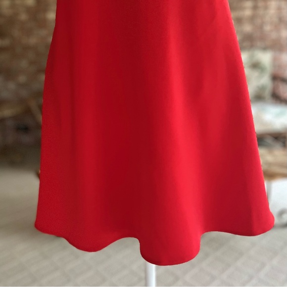Express Red Cutout Side Fit & Flare Mini Dress 6 - Picture 5 of 16